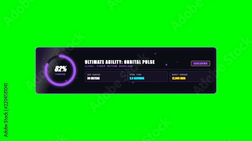 Hero Shooter Ultimate Ability Cooldown Ring on Green Screen