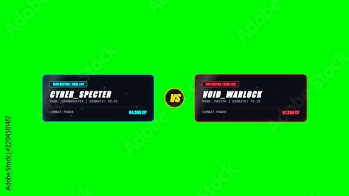 Esports Versus Matchup Battle Vs Screen on Green Screen