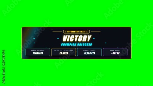 Golden Victory Champion Winner Banner on Green Screen