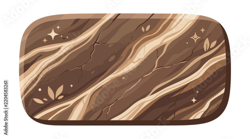 Dark brown polished stone slab with gold accent grains.