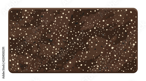 Dark brown speckled soil or granite texture block isolated.
