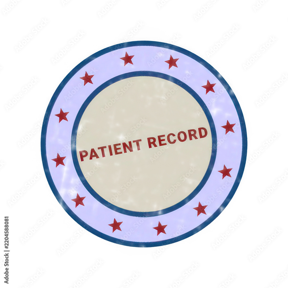 Fototapeta premium Patient records badge with medical icon and document symbol isolated on transparent background