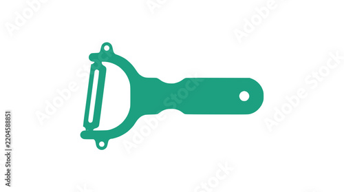 Obraz na plátně Green Vegetable Peeler Isolated on Transparent Background