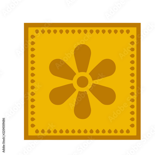 Yellow flower pattern on a square background