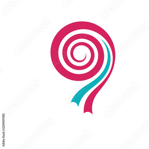 Pink and blue swirl graphic