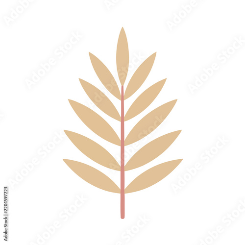 Stylized plant stem with leaves
