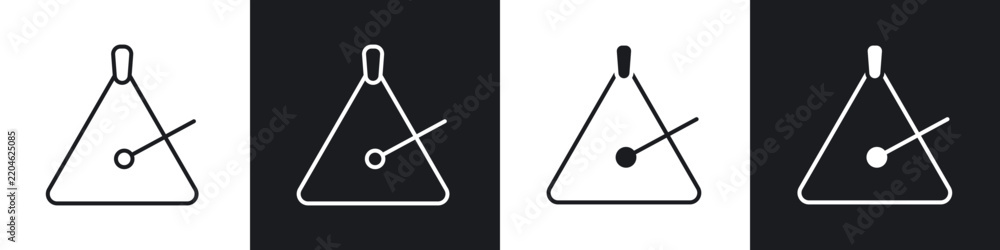 Obraz premium Triangle music icon flat outline in black