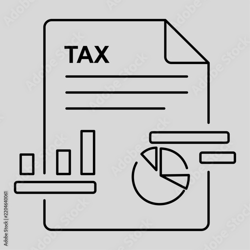 Tax document with charts and graphs demonstrating financial data analysis for business accounting and reporting purposes
