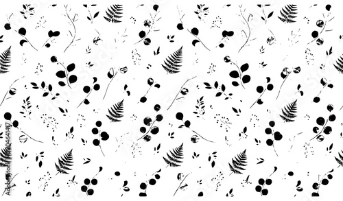 Minimalist Hand Drawn Leaf Seamless Pattern for Fabric and Wallpaper