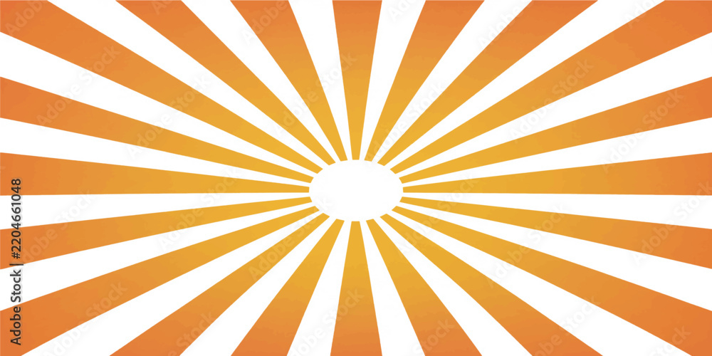 Obraz premium Abstract orange and white sunburst background with central oval copy space vector illustration 