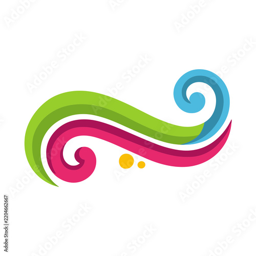 Colorful abstract swirl with dots