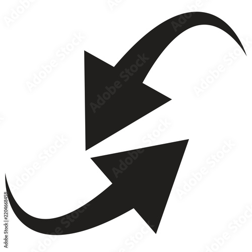Cross Curved Arrow Icons, Exchange and Swap Direction Symbols for Navigation Flow and Interaction Movement