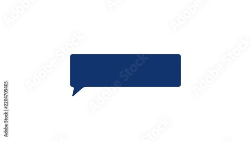 Blue Speech Bubble Animation Pop Up on White Background – Minimal Chat Message Box UI 