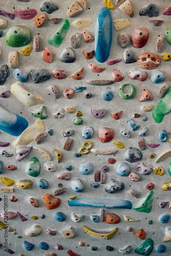 Bouldering wall in health club.