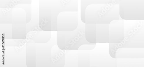 Obraz na plátně Clean white and light grey abstract background with soft overlapping rounded geo