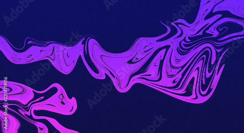 Abstract liquid marble texture with purple fluid waves on a dark blue background