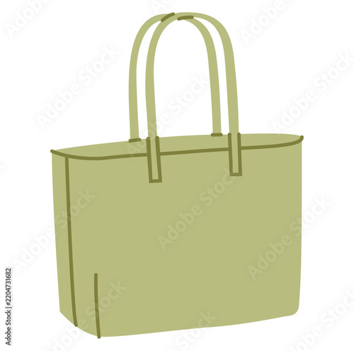 East West Large Tote silhouette bag. Fashion accessory technical illustration. Vector satchel front 3-4 view for Men, women, unisex style, flat handbag CAD mockup sketch outline isolated