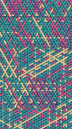 Colorful interlaced strands pattern