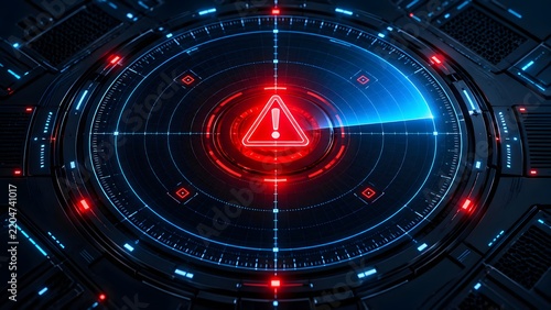 Cyber Security Warning Alert Radar Scanning Interface System