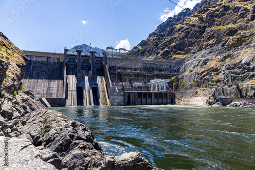 Snake River Flows Below a Hells Canyon Dam
