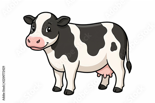 cute black and white holstein cattle