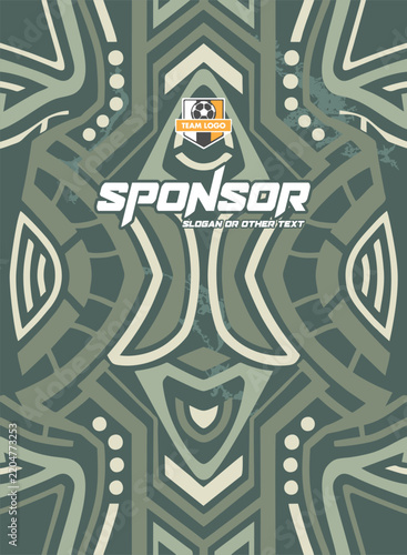 Vector Geometric Tribal Design For Jersey Shirt Template