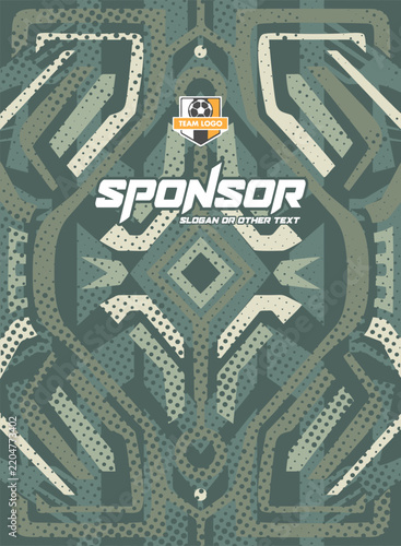 Vector Geometric Tribal Design For Jersey Shirt Template