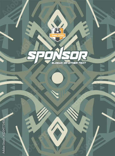 Vector Geometric Tribal Design For Jersey Shirt Template