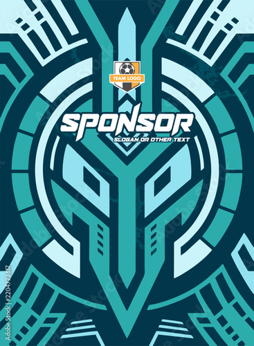 Vector Geometric Tribal Design For Jersey Shirt Template