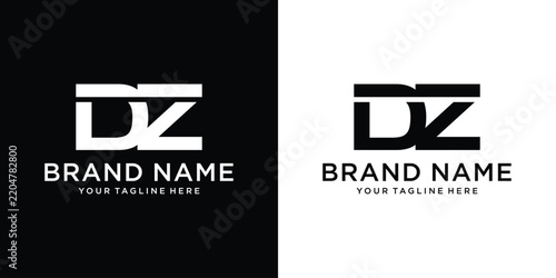Initial letter ZD or DZ logo design vector illustration