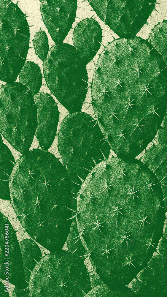 Obraz premium Prickly pear cactus texture mobile wallpaper