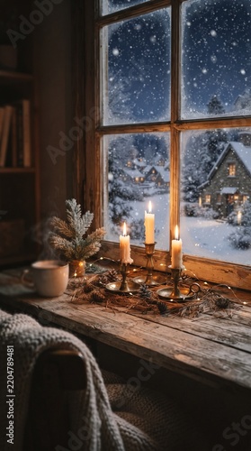 christmas tree and candle