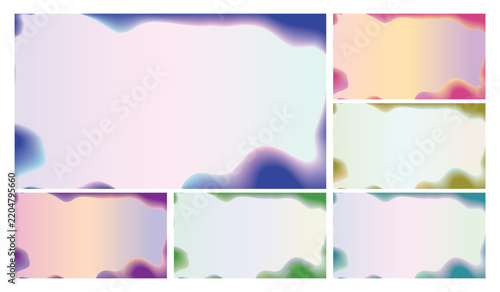Pastel Abstract Gradient Organic Border Background Collection