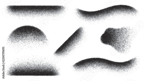 Spray paint texture shape elements for grunge graphic design, packaging labels, and distressed background compositions