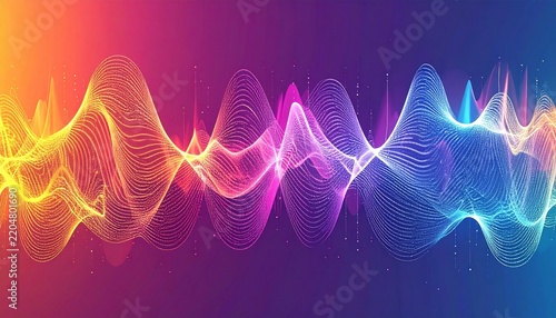 Vibrant Sound Waveforms in Gradient Background.