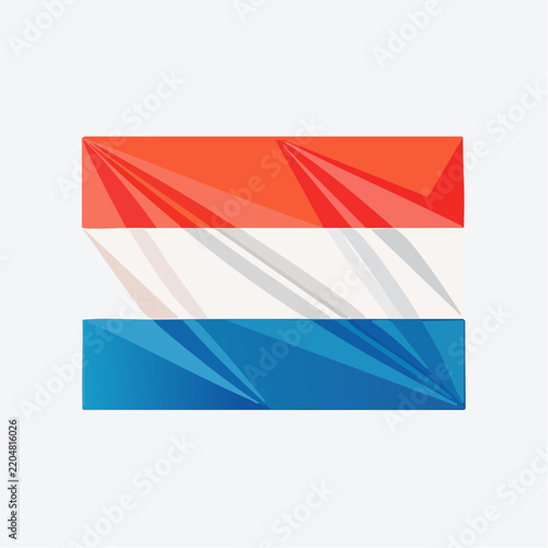 Abstract Netherlands Flag with Geometric Waves