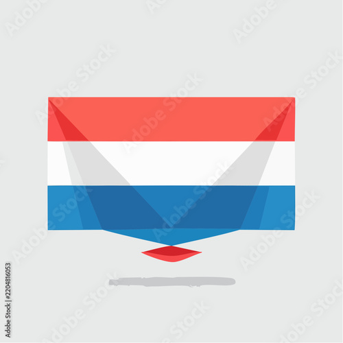 Abstract Netherlands Flag with Geometric Waves