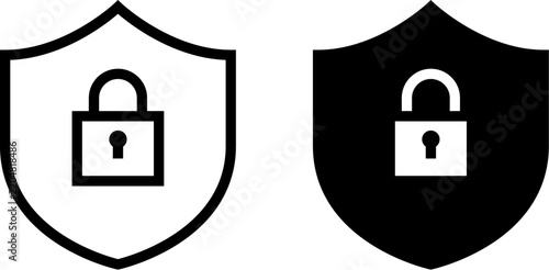 Shield Lock Security and Data Protection Icon Set
