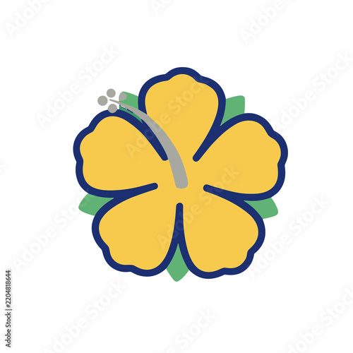 Yellow hibiscus flower icon