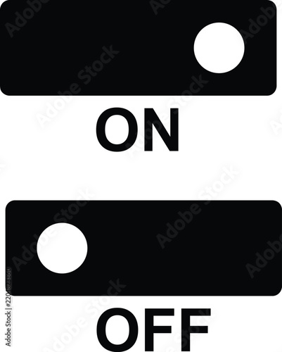Black on off button vector icon image