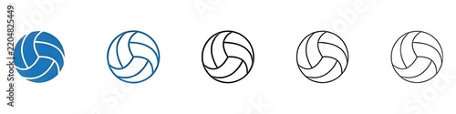 Volley ball icon Isolated flat vector in outline. Thin line customizable illustration. Contour symbol. Vector isolated outline drawing. Editable stroke