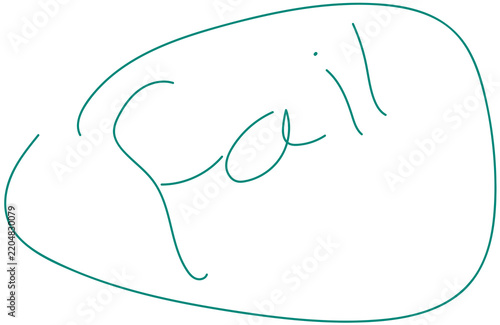 Teal hand-drawn fail word with encompassing circle sketch isolated on transparent PNG background