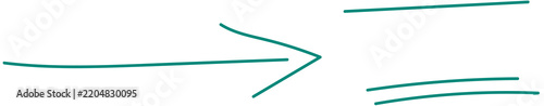 Teal hand-drawn horizontal arrow and parallel lines sketch isolated on transparent PNG background