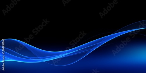 Blue glowing wavy line background. Abstract futuristic wallpaper technology concept.