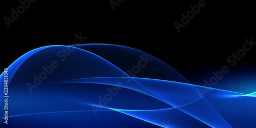 Blue glowing wavy line background. Abstract futuristic wallpaper technology concept.