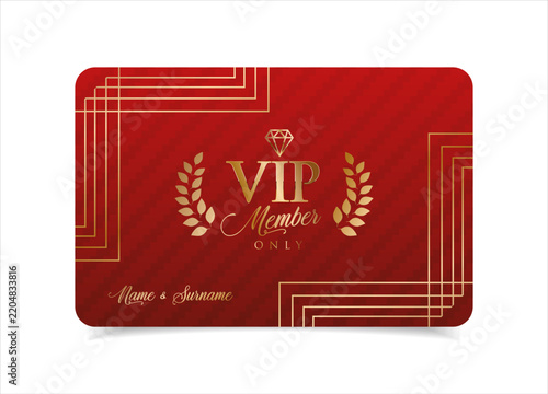 VIP card template. Luxury membership card. Gold loyalty pass, credit card, vector card mock up, exclusive access