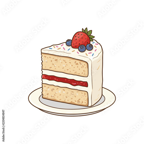 piece of cake isolated on white background