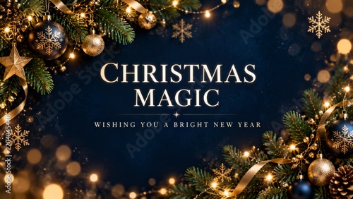Christmas Magic Wishes for a Bright New Year With Festive Decorations