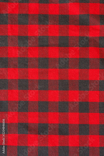 Red and black buffalo plaid fabric texture background