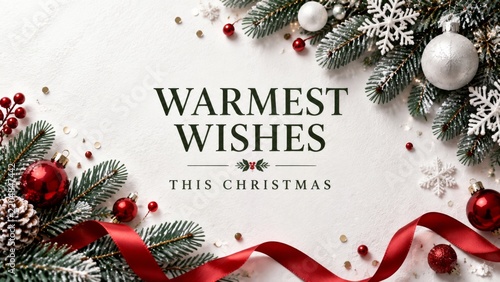 Warmest Wishes for Christmas With Decorations and Festive Elements